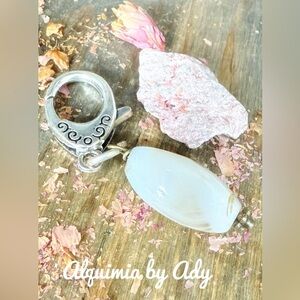 Huge white jade silver bag charm